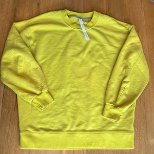 Lululemon Perfectly Oversized Sweatshirt Womens 6 Neon Yellow Green Crew Neck